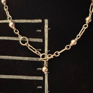 💕New necklace with Gray pearl pendant.